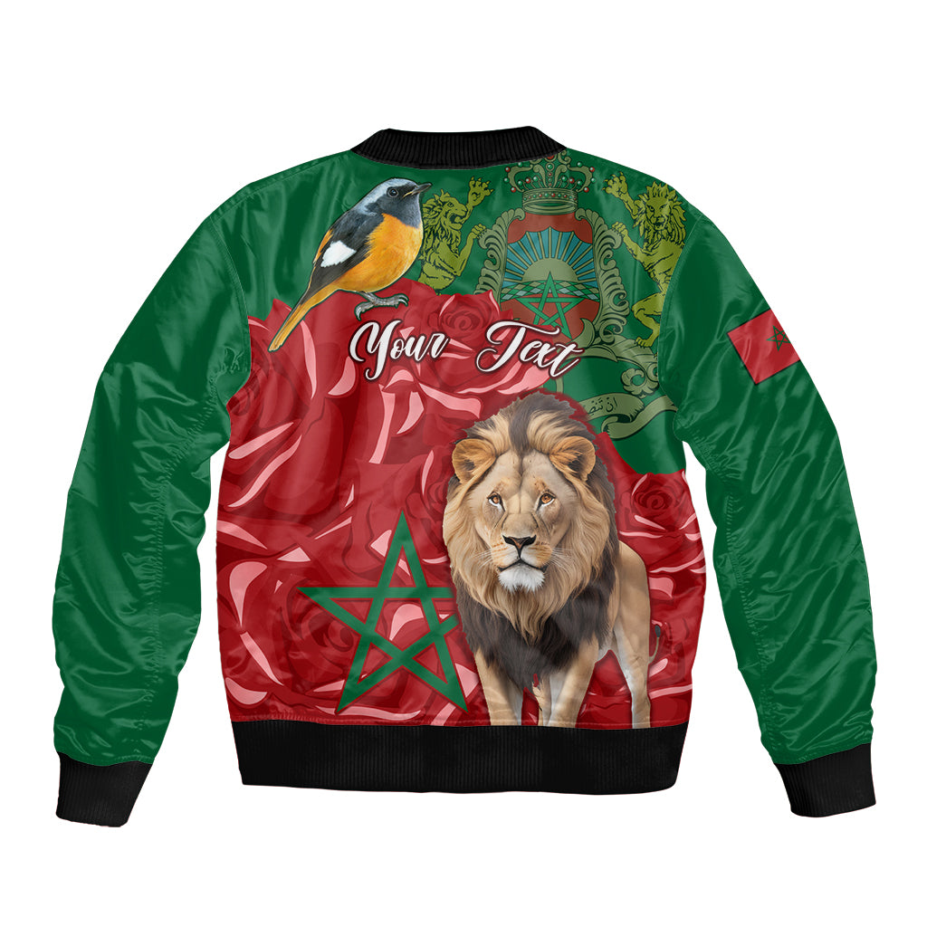 Morocco Independence Day Bomber Jacket Barbary Lion With Moussier Redstart - Wonder Print Shop