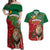 Morocco Independence Day Couples Matching Off Shoulder Maxi Dress and Hawaiian Shirt Barbary Lion With Moussier Redstart - Wonder Print Shop