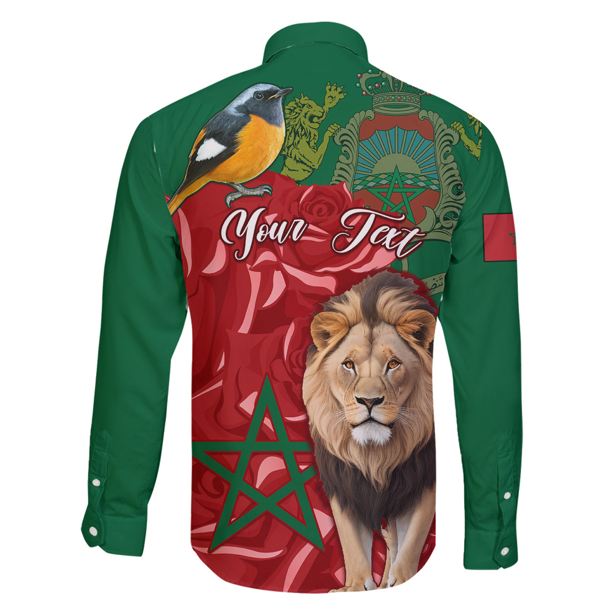 Morocco Independence Day Family Matching Summer Maxi Dress and Hawaiian Shirt Barbary Lion With Moussier Redstart - Wonder Print Shop