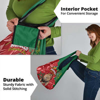 Morocco Independence Day Grocery Bag Barbary Lion With Moussier Redstart