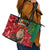 Morocco Independence Day Leather Tote Bag Barbary Lion With Moussier Redstart - Wonder Print Shop