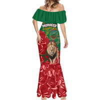Morocco Independence Day Mermaid Dress Barbary Lion With Moussier Redstart - Wonder Print Shop