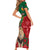 Morocco Independence Day Short Sleeve Bodycon Dress Barbary Lion With Moussier Redstart - Wonder Print Shop