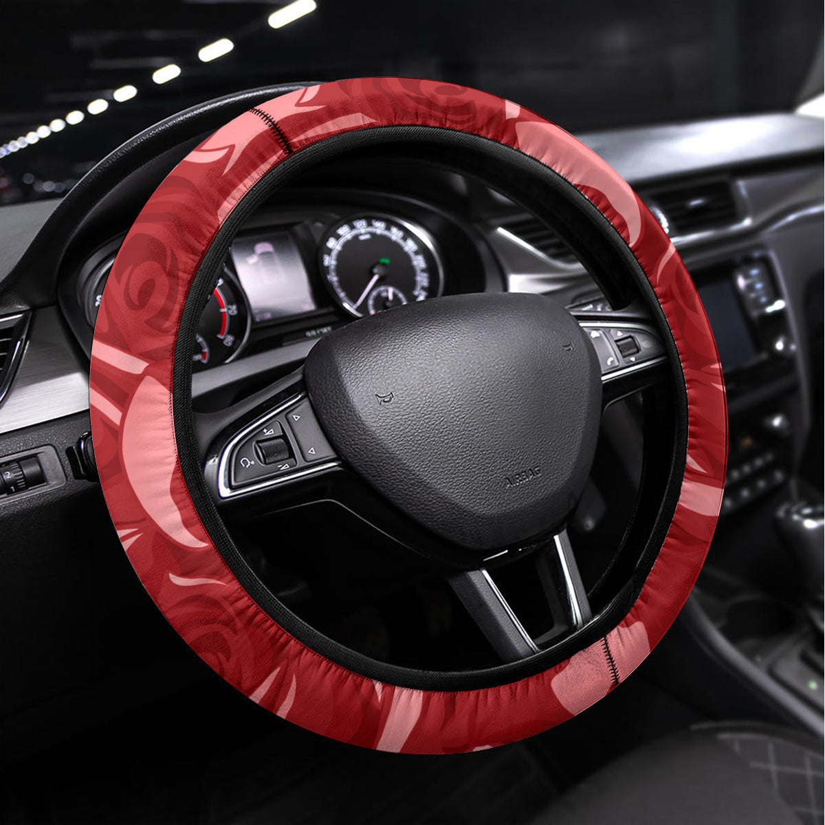 Morocco Independence Day Steering Wheel Cover Barbary Lion With Moussier Redstart - Wonder Print Shop