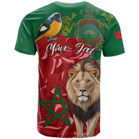 Morocco Independence Day T Shirt Barbary Lion With Moussier Redstart - Wonder Print Shop