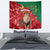 Morocco Independence Day Tapestry Barbary Lion With Moussier Redstart - Wonder Print Shop