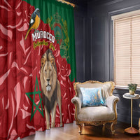 Morocco Independence Day Window Curtain Barbary Lion With Moussier Redstart - Wonder Print Shop