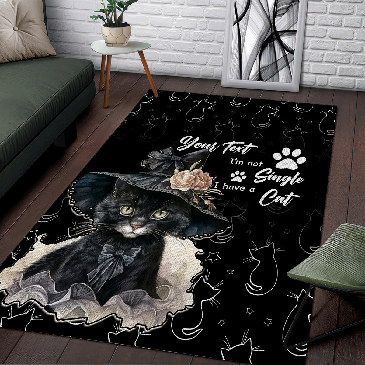 Single Day Area Rug I Am Not Single I Have A Cat - Wonder Print Shop