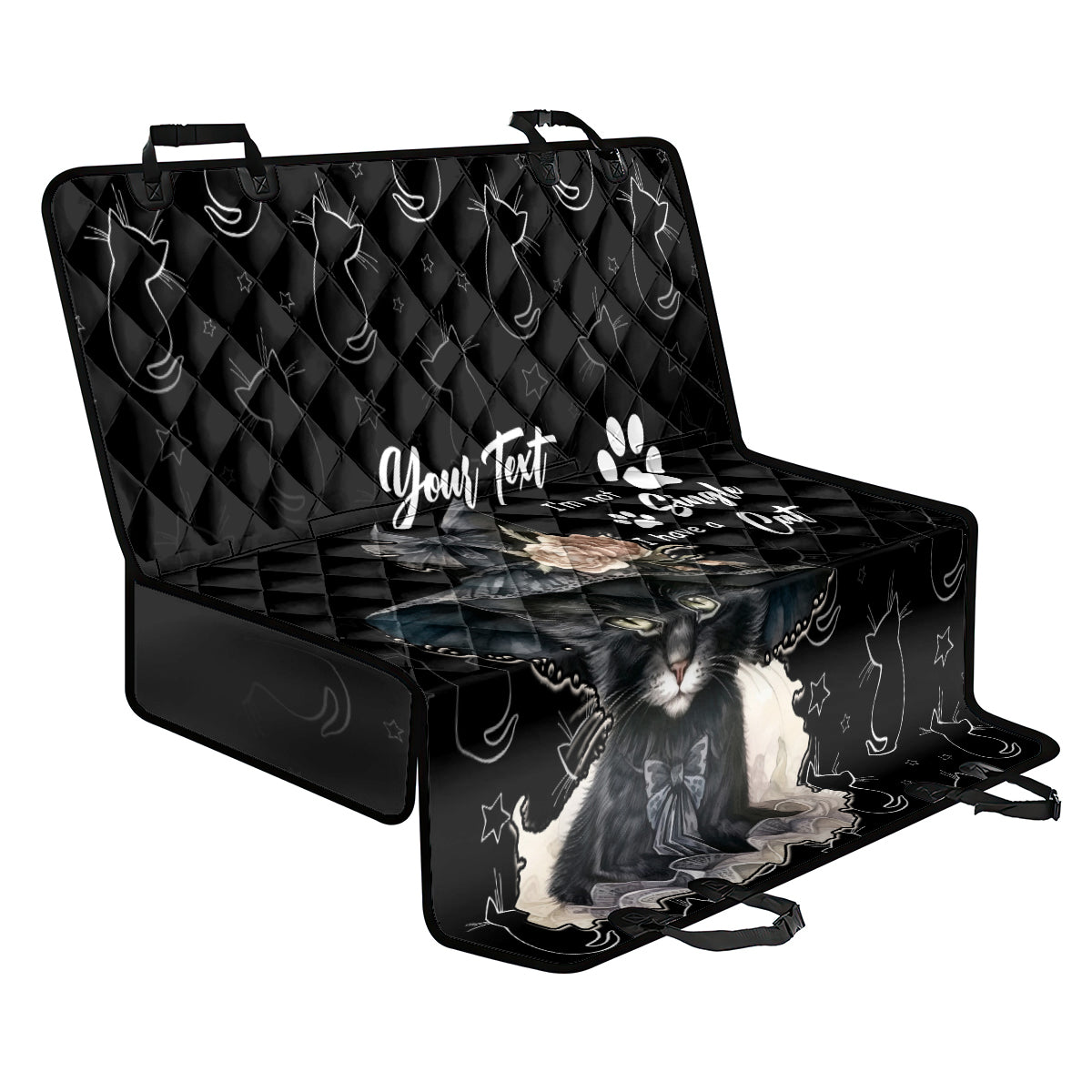 Single Day Back Car Seat Cover I Am Not Single I Have A Cat - Wonder Print Shop