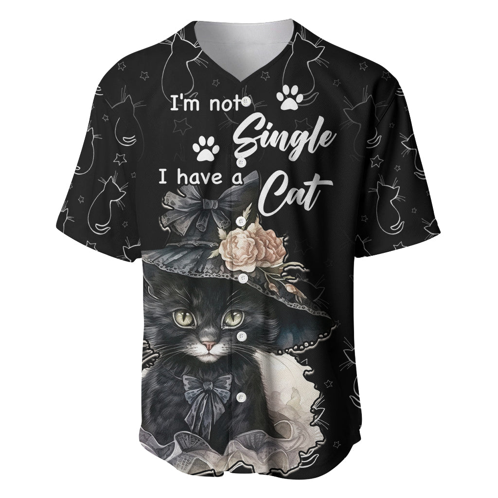 Single Day Baseball Jersey I Am Not Single I Have A Cat - Wonder Print Shop