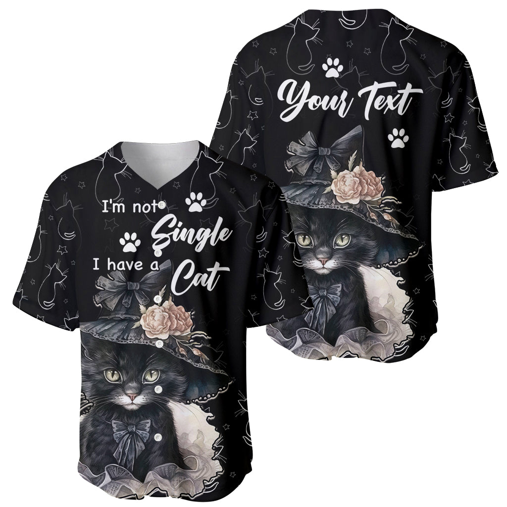 Single Day Baseball Jersey I Am Not Single I Have A Cat - Wonder Print Shop