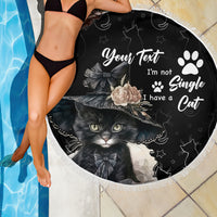 Single Day Beach Blanket I Am Not Single I Have A Cat - Wonder Print Shop