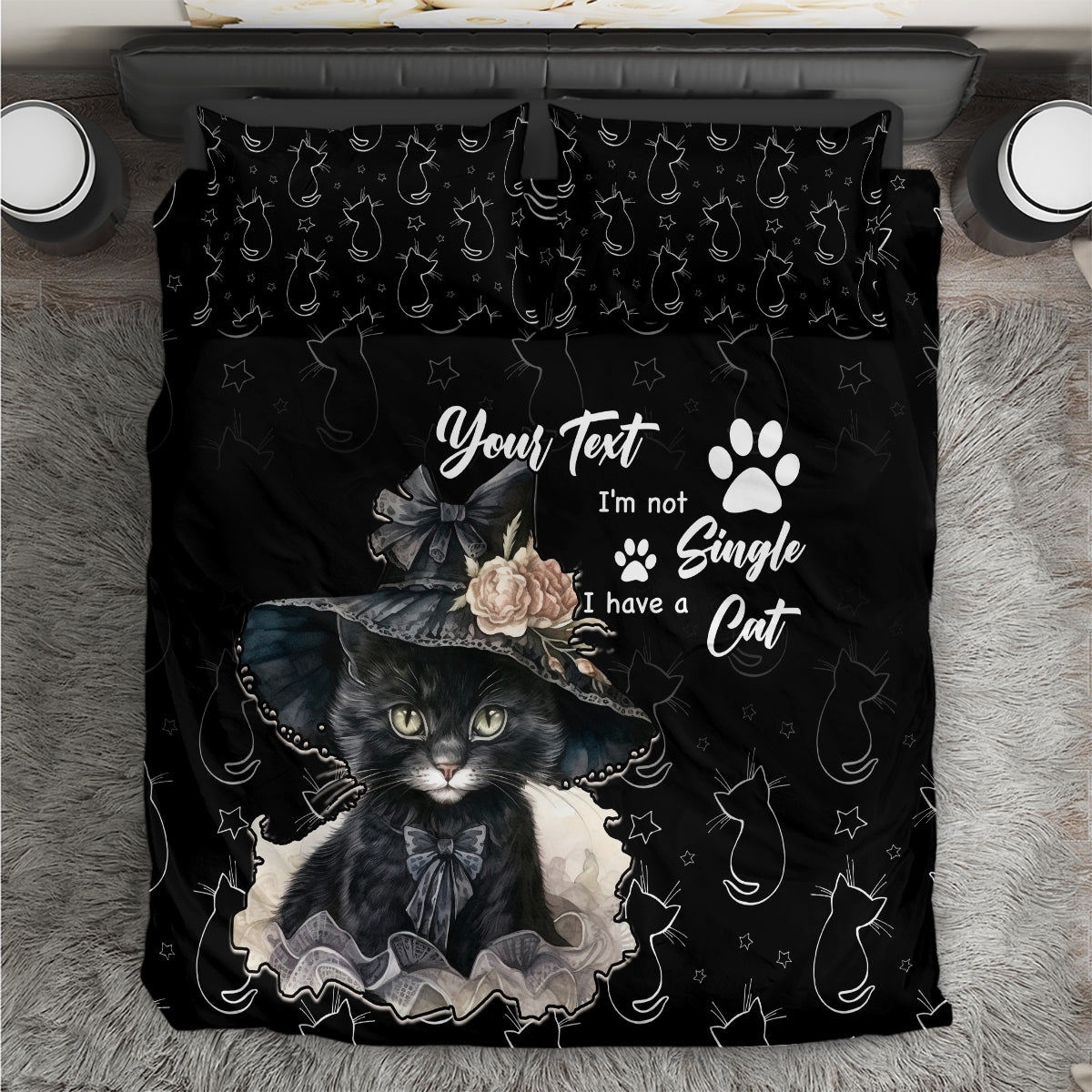 Single Day Bedding Set I Am Not Single I Have A Cat - Wonder Print Shop