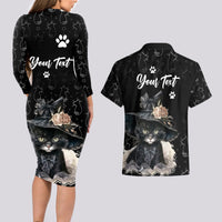 Single Day Couples Matching Long Sleeve Bodycon Dress and Hawaiian Shirt I Am Not Single I Have A Cat - Wonder Print Shop