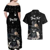 Single Day Couples Matching Off Shoulder Maxi Dress and Hawaiian Shirt I Am Not Single I Have A Cat - Wonder Print Shop