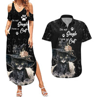 Single Day Couples Matching Summer Maxi Dress and Hawaiian Shirt I Am Not Single I Have A Cat - Wonder Print Shop