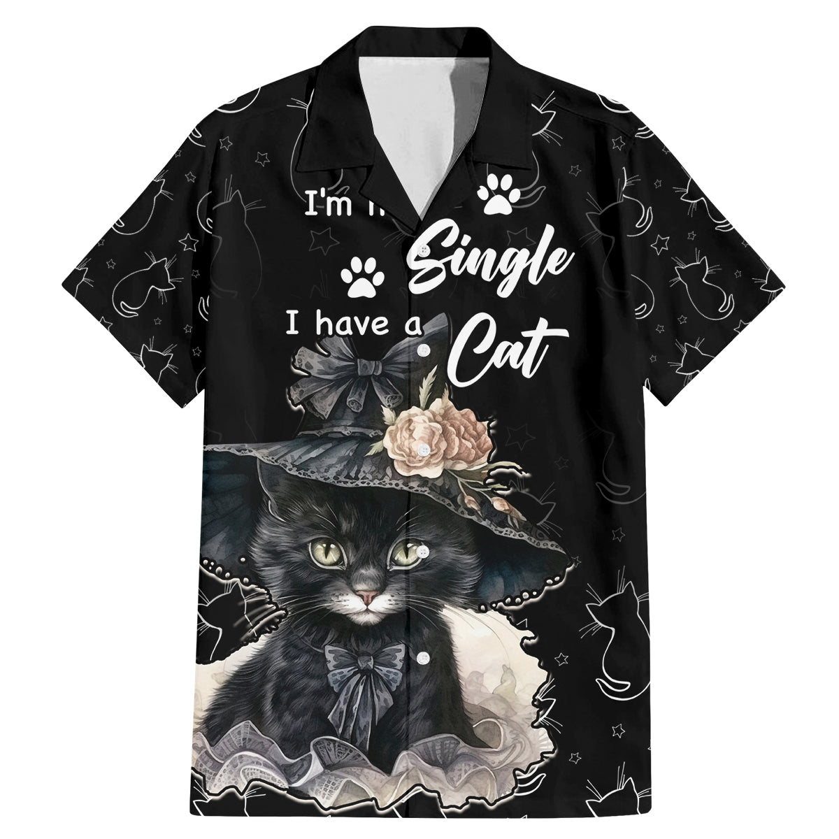 Single Day Family Matching Mermaid Dress and Hawaiian Shirt I Am Not Single I Have A Cat - Wonder Print Shop