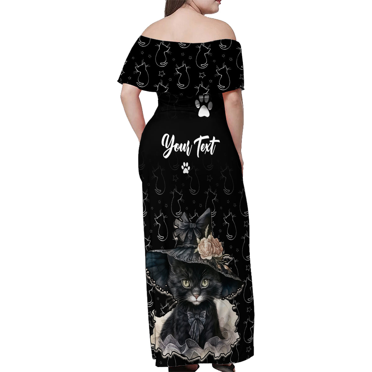 Single Day Family Matching Off Shoulder Maxi Dress and Hawaiian Shirt I Am Not Single I Have A Cat - Wonder Print Shop