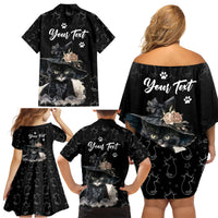 Single Day Family Matching Off Shoulder Short Dress and Hawaiian Shirt I Am Not Single I Have A Cat - Wonder Print Shop