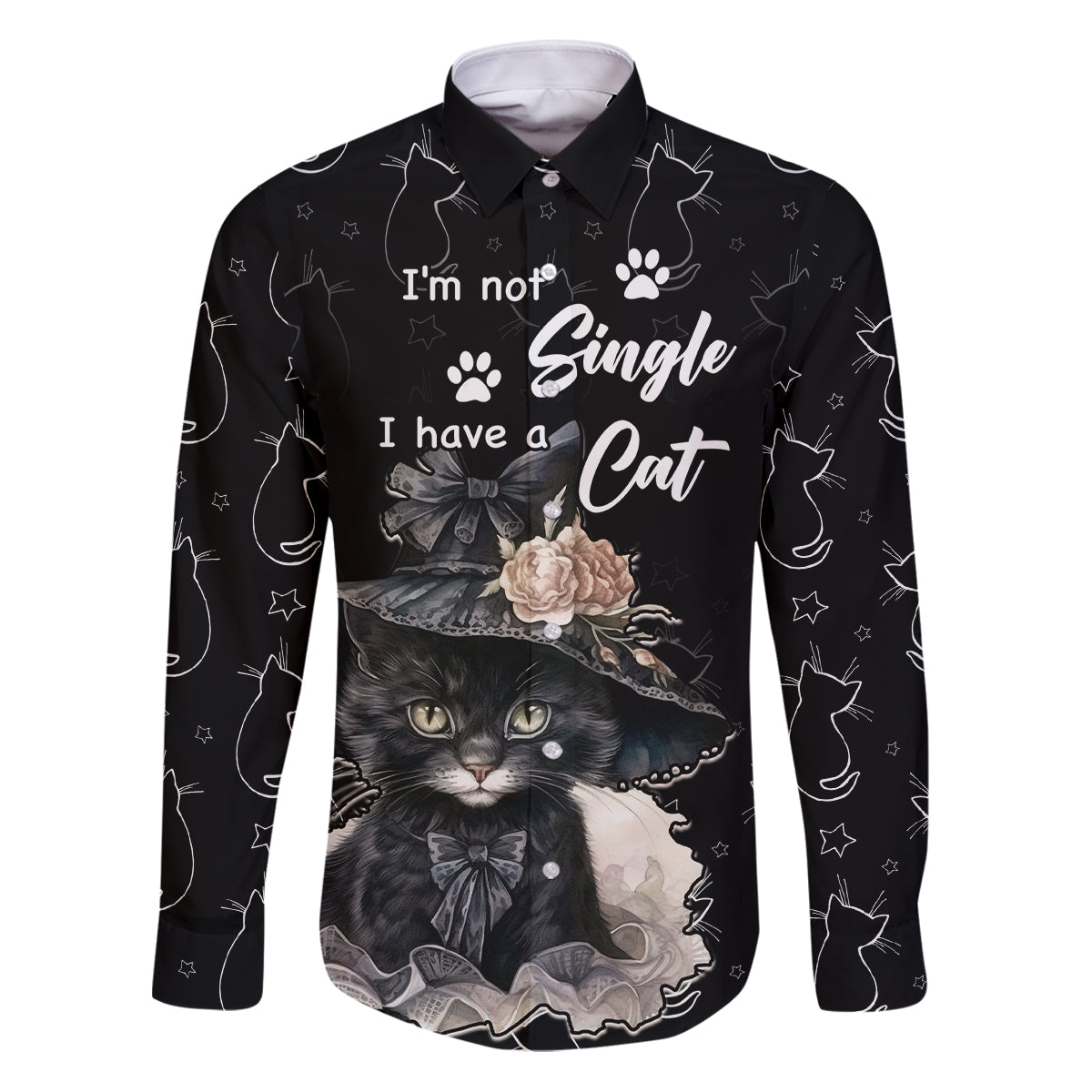 Single Day Family Matching Puletasi Dress and Hawaiian Shirt I Am Not Single I Have A Cat - Wonder Print Shop