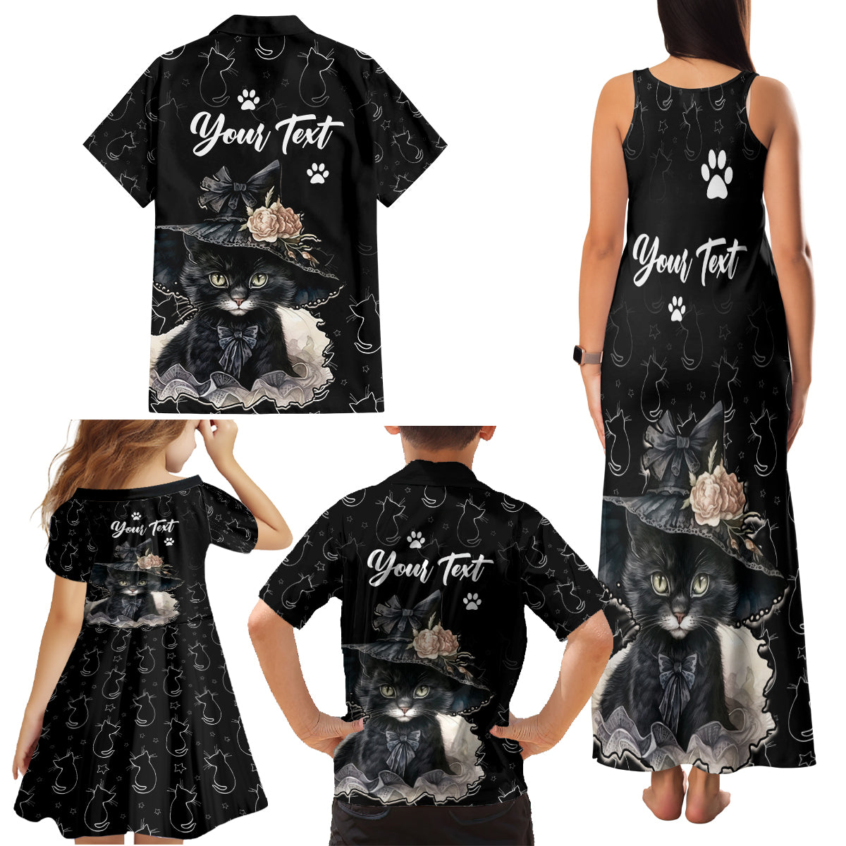 Single Day Family Matching Tank Maxi Dress and Hawaiian Shirt I Am Not Single I Have A Cat - Wonder Print Shop