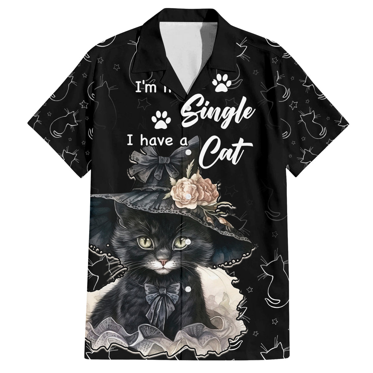 Single Day Family Matching Tank Maxi Dress and Hawaiian Shirt I Am Not Single I Have A Cat - Wonder Print Shop