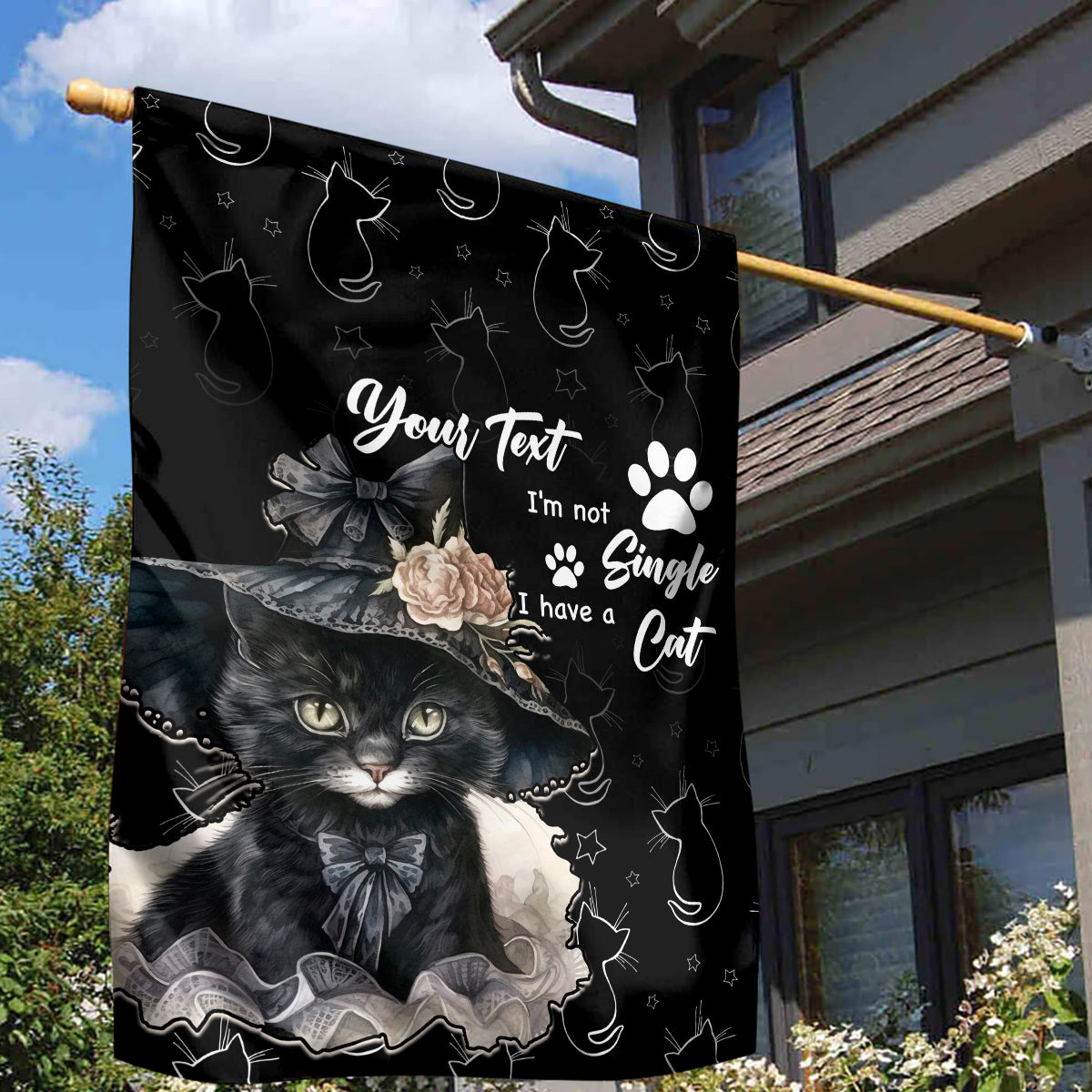 Single Day Garden Flag I Am Not Single I Have A Cat - Wonder Print Shop