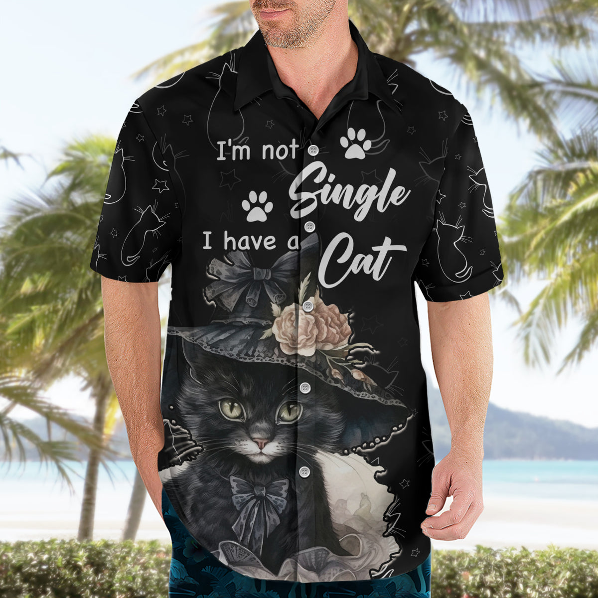 Single Day Hawaiian Shirt I Am Not Single I Have A Cat - Wonder Print Shop