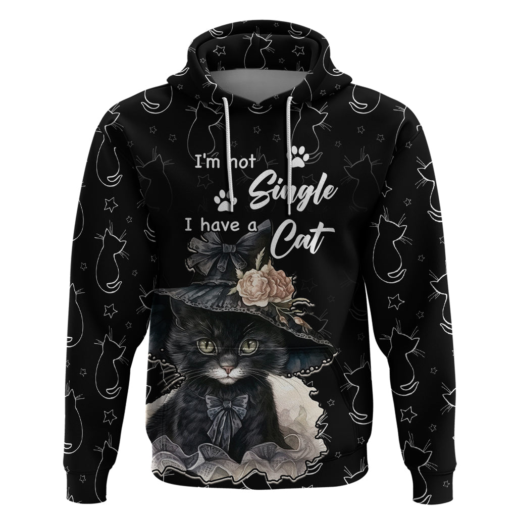 Single Day Hoodie I Am Not Single I Have A Cat - Wonder Print Shop