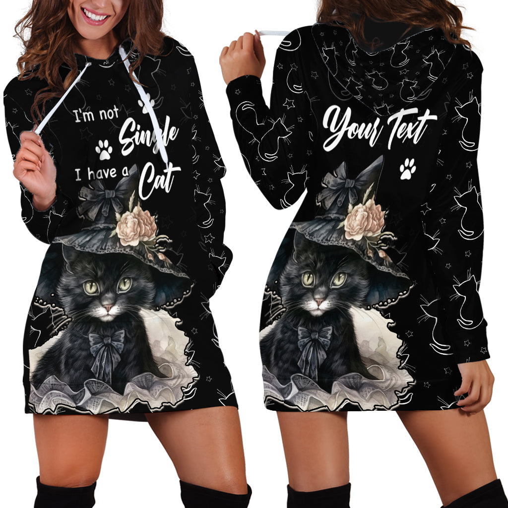 Single Day Hoodie Dress I Am Not Single I Have A Cat - Wonder Print Shop
