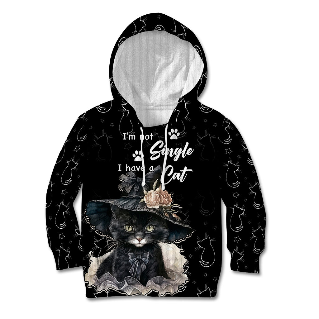 Single Day Kid Hoodie I Am Not Single I Have A Cat - Wonder Print Shop