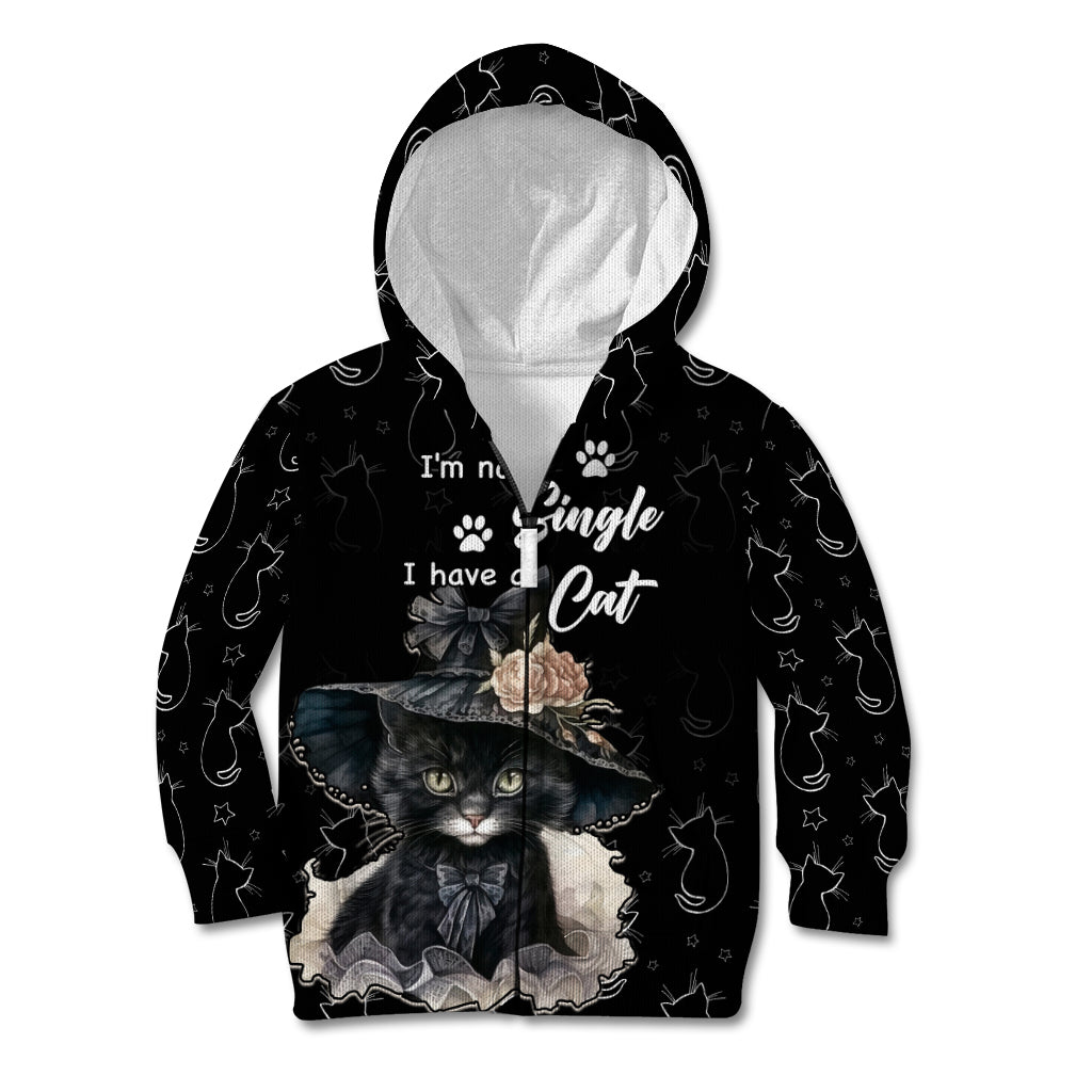 Single Day Kid Hoodie I Am Not Single I Have A Cat - Wonder Print Shop