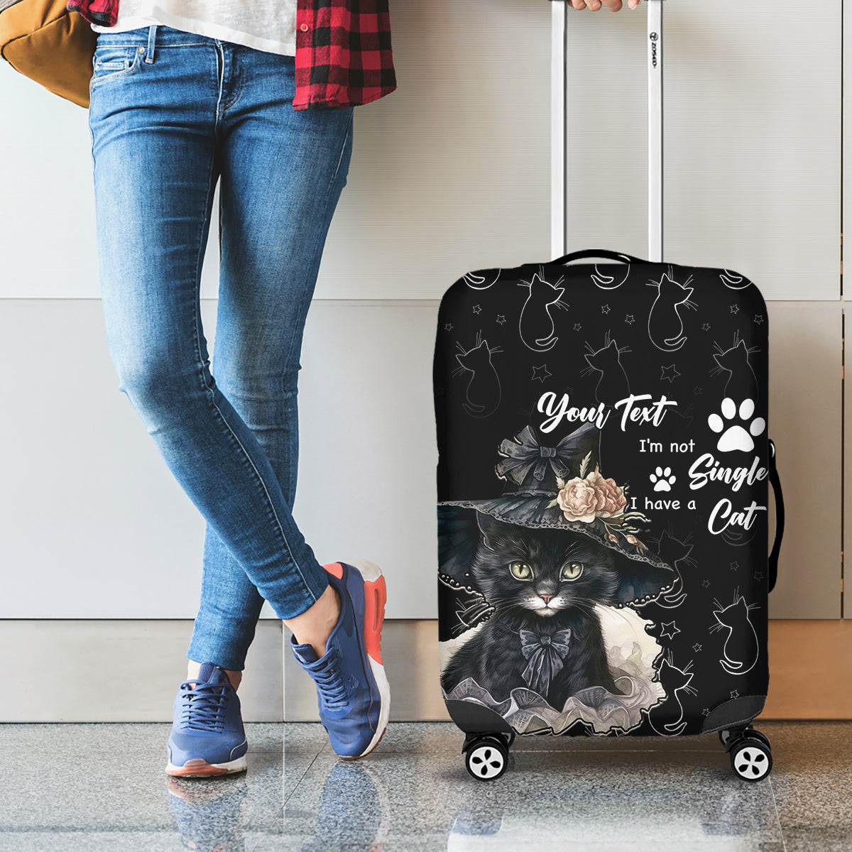 Single Day Luggage Cover I Am Not Single I Have A Cat - Wonder Print Shop