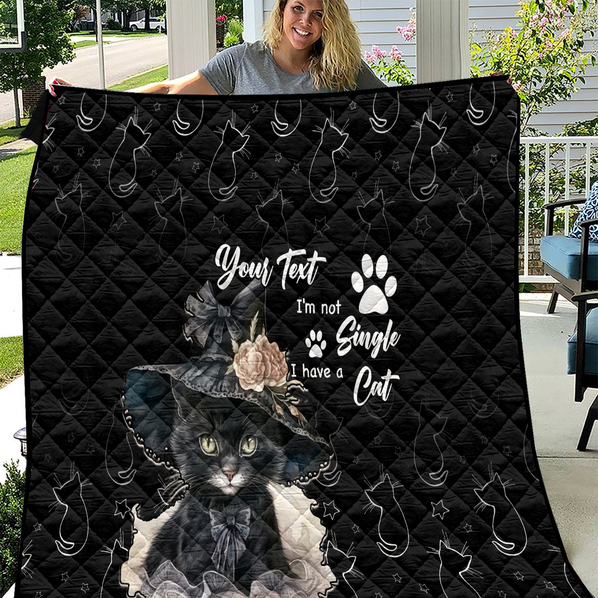 Single Day Quilt I Am Not Single I Have A Cat - Wonder Print Shop