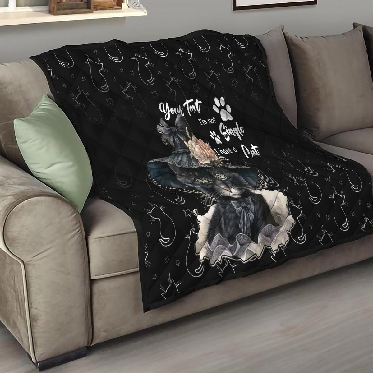 Single Day Quilt I Am Not Single I Have A Cat - Wonder Print Shop