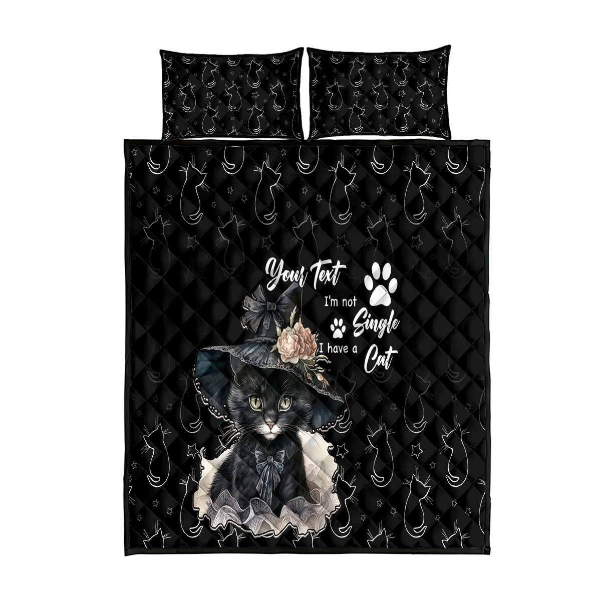 Single Day Quilt Bed Set I Am Not Single I Have A Cat - Wonder Print Shop