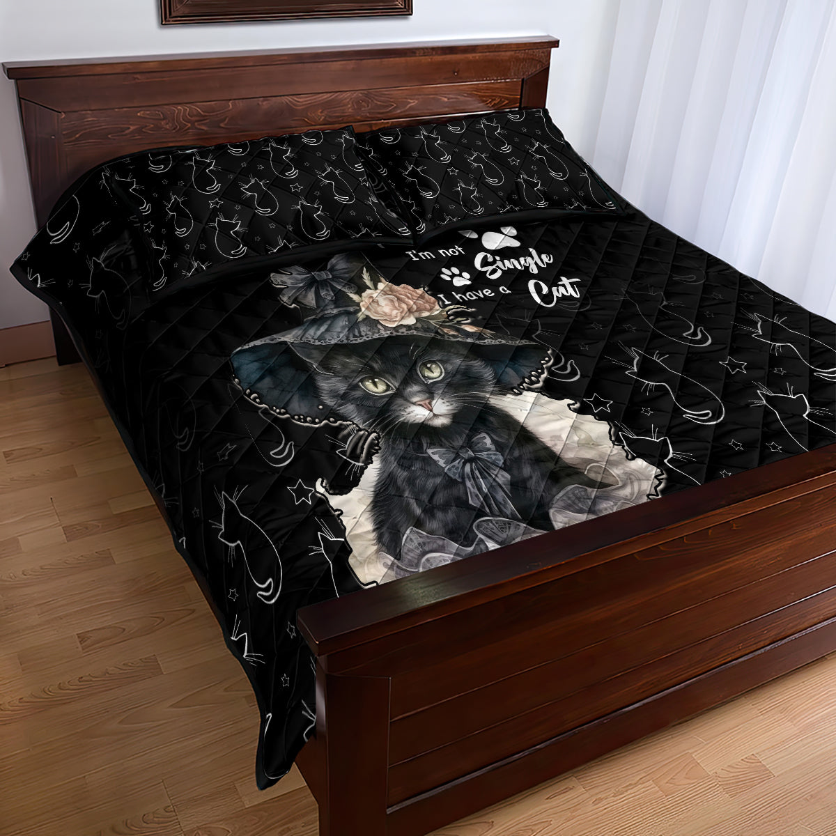 Single Day Quilt Bed Set I Am Not Single I Have A Cat - Wonder Print Shop