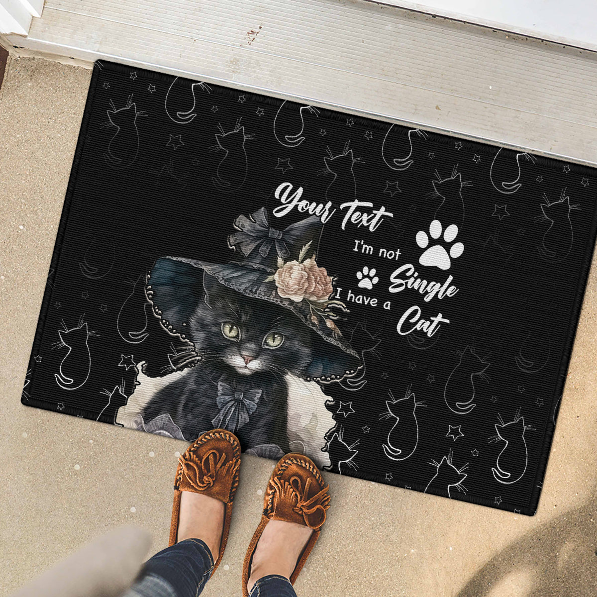 Single Day Rubber Doormat I Am Not Single I Have A Cat - Wonder Print Shop
