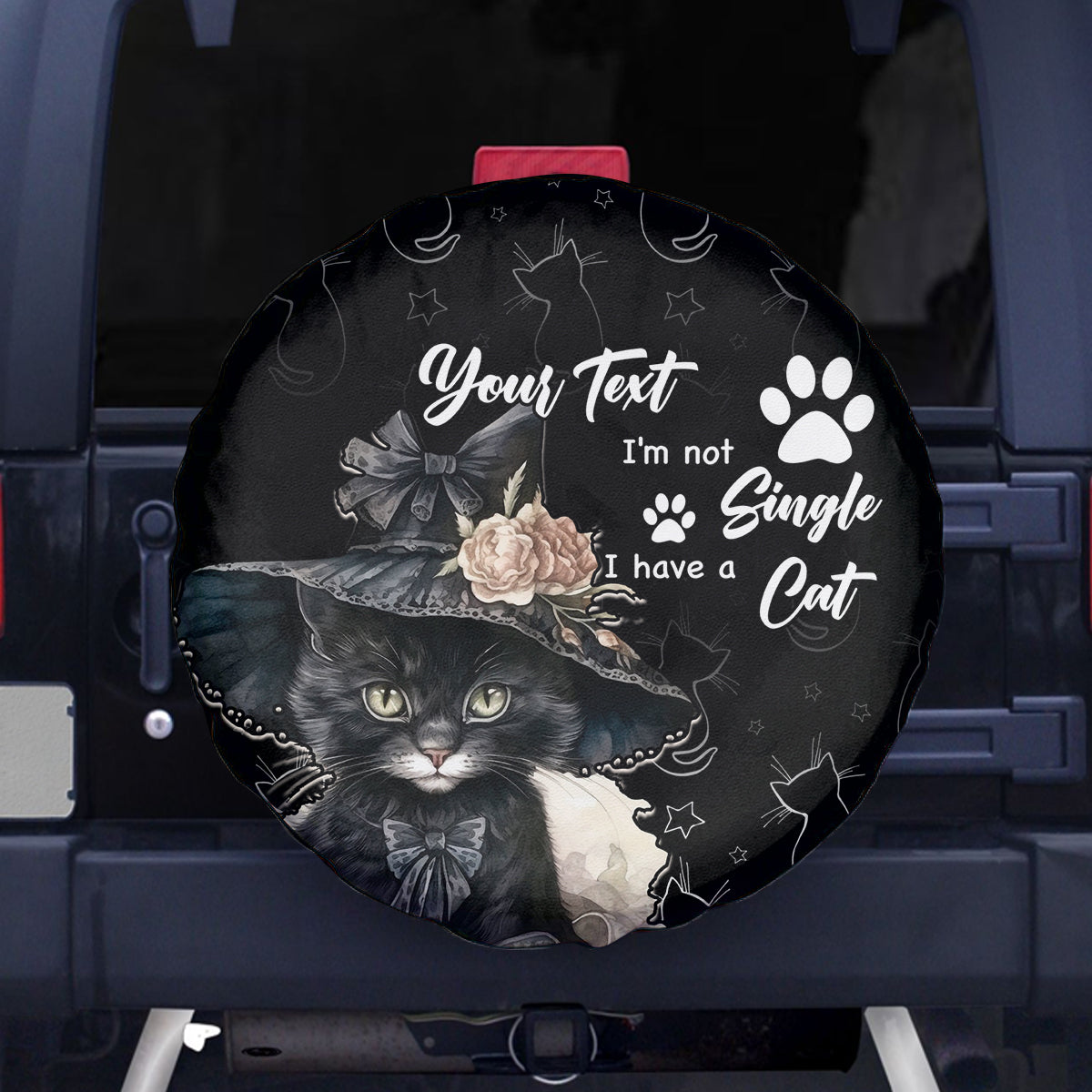 Single Day Spare Tire Cover I Am Not Single I Have A Cat - Wonder Print Shop
