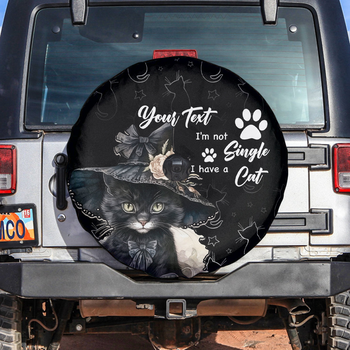 Single Day Spare Tire Cover I Am Not Single I Have A Cat - Wonder Print Shop