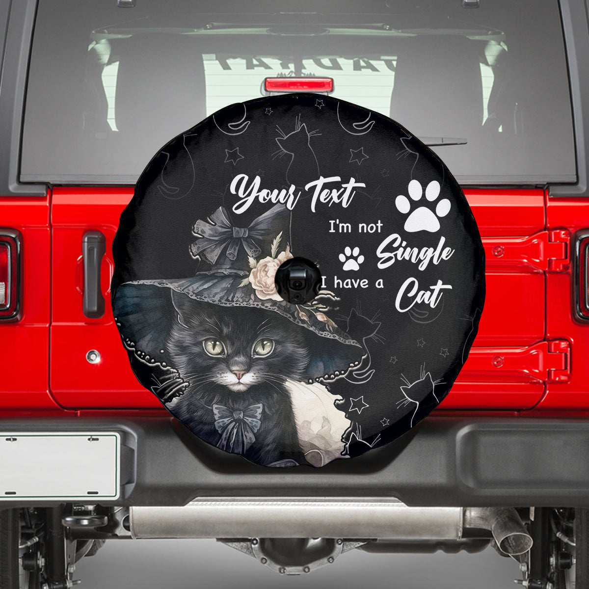Single Day Spare Tire Cover I Am Not Single I Have A Cat - Wonder Print Shop