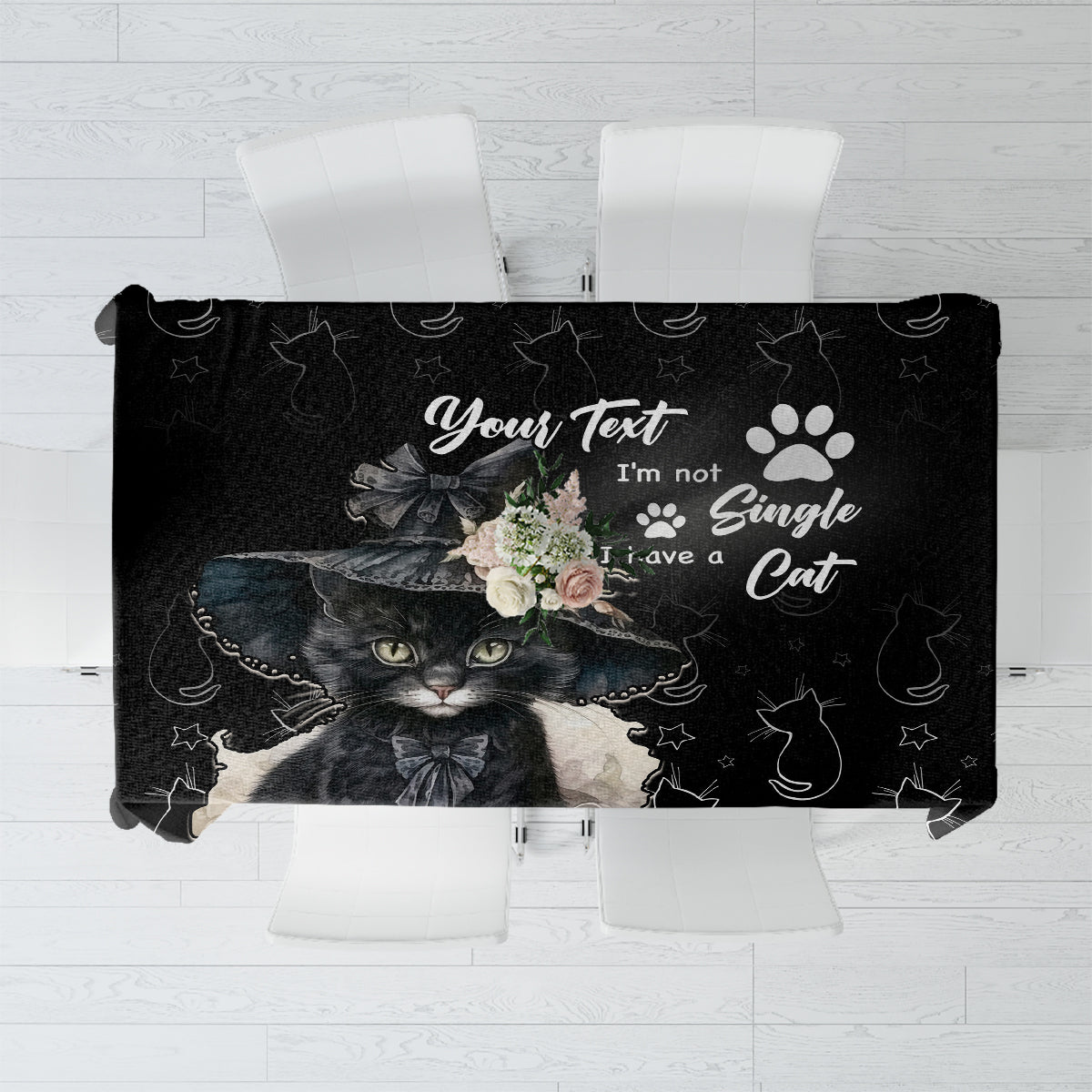 Single Day Tablecloth I Am Not Single I Have A Cat - Wonder Print Shop