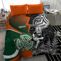 New Zealand and Ireland Rugby Bedding Set Silver Fern With Shamrock 2023 World Cup - Wonder Print Shop