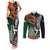 New Zealand and Ireland Rugby Couples Matching Tank Maxi Dress and Long Sleeve Button Shirts Silver Fern With Shamrock 2023 World Cup - Wonder Print Shop