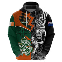 New Zealand and Ireland Rugby Hoodie Silver Fern With Shamrock 2023 World Cup - Wonder Print Shop