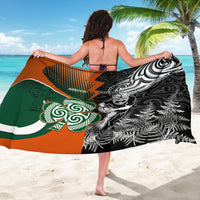 New Zealand and Ireland Rugby Sarong Silver Fern With Shamrock 2023 World Cup - Wonder Print Shop