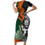 New Zealand and Ireland Rugby Short Sleeve Bodycon Dress Silver Fern With Shamrock 2023 World Cup - Wonder Print Shop