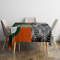 New Zealand and Ireland Rugby Tablecloth Silver Fern With Shamrock 2023 World Cup - Wonder Print Shop