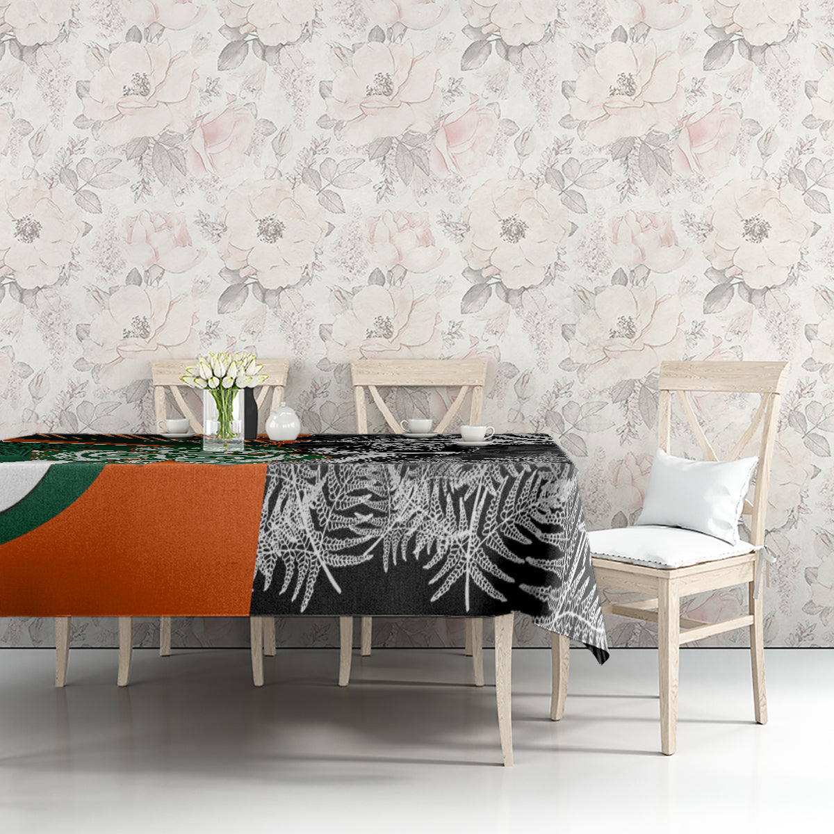 New Zealand and Ireland Rugby Tablecloth Silver Fern With Shamrock 2023 World Cup - Wonder Print Shop