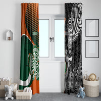 New Zealand and Ireland Rugby Window Curtain Silver Fern With Shamrock 2023 World Cup - Wonder Print Shop